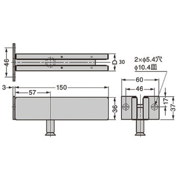 欄間・壁用ピボット金具 M1041型 LAMP(スガツネ)