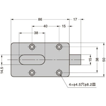 d line ラッチ錠 14-3476-P4-028 LAMP(スガツネ工業)
