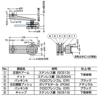 ステンレス鋼製ポイントフィックスアームタイプ GPA-F1型 LAMP(スガツネ)