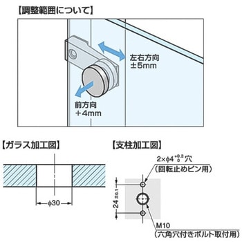 ステンレス鋼製ポイントフィックスアームタイプ GPA-F1型 LAMP(スガツネ)