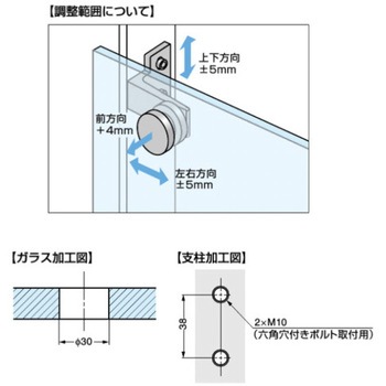 ステンレス鋼製ポイントフィックスアームタイプ GPA-F1型 LAMP(スガツネ)