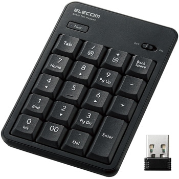 テンキー ワイヤレス 無線 USB接続 抗菌 静音 メンブレン エレコム