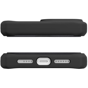 ITSKINS - Hybrid Folio Leather for iPhone 13 [ Black with real leather ] ITSKINS