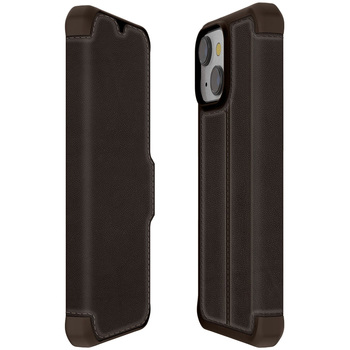 ITSKINS - Hybrid Folio Leather for iPhone 13 mini/12 mini [ Brown with real leather ] ITSKINS