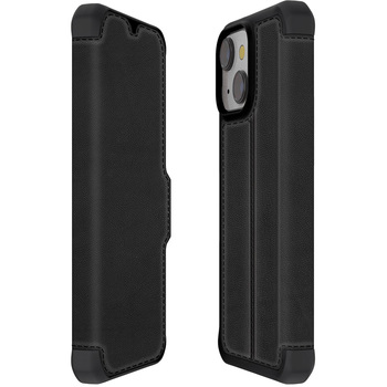 ITSKINS - Hybrid Folio Leather for iPhone 13 mini/12 mini [ Black with real leather ] ITSKINS