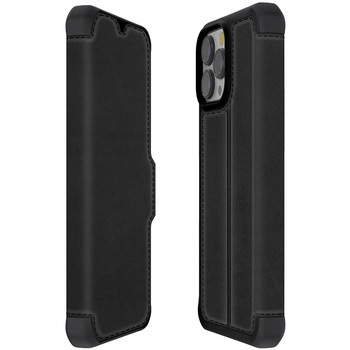 ITSKINS - Hybrid Folio Leather for iPhone 13 Pro [ Black with real leather ] ITSKINS