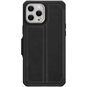 ITSKINS - Hybrid Folio Leather for iPhone 13 Pro Max/12 Pro Max [ Black with real leather ] ITSKINS