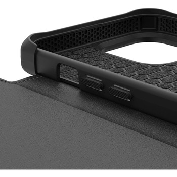 ITSKINS - Hybrid Folio Leather for iPhone 13 Pro Max/12 Pro Max [ Black with real leather ] ITSKINS