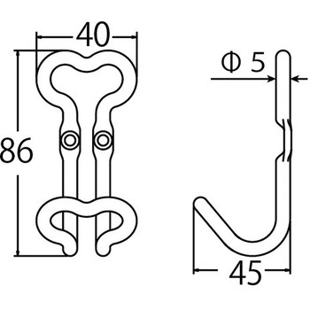 リニアハート長形フック フジテック・ジャパン