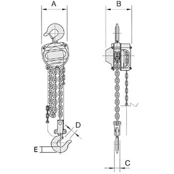 チェーンホイスト 揚程2.5m 荷重0.25t OCH-025