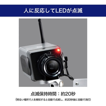 ダミーカメラ 筒型  防何対策 配線不要 乾電池式 赤色LED搭載 防犯ステッカー付属 セキュリティ ELPA