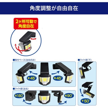 LED 人感センサーライト 懐中電灯 2WAY 電池式  防雨仕様 防犯 防災 持ち運び可 ELPA