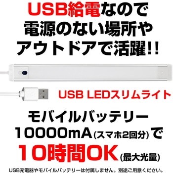 LEDバーライト 多目的灯 USB電源 30cm スイッチ点灯  取付用マグネット付き ELPA