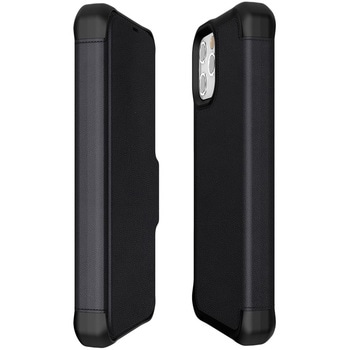 Hybrid Folio Leather for iPhone 12/12 Pro [ Black with RE:CYCLED Leather ] ITSKINS
