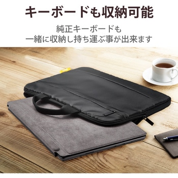 Surface Pro8 ProX パソコンケース ハンドル付き 軽量設計 起毛素材 ポケット付 パソコンバッグ PCケース エレコム