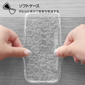 iPhone SE(第2世代)/ 8 / 7 ディズニー/TPUソフト キラキラ/ミッキー レイ・アウト