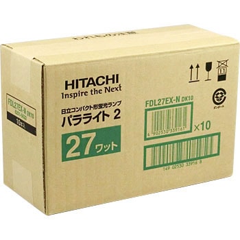 日立コンパクト形蛍光ランプ　パラライト2 FDL27EX-N DK10 8本 Amazon | 日立 コンパクト形(パラライト2)27形 電球色 FDL27EXL