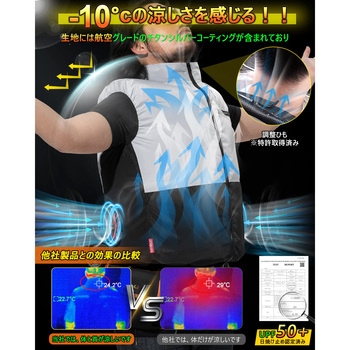 P004-Blue-3L-36V 空調冷風服セット(長袖タイプウェア&36vバッテリー