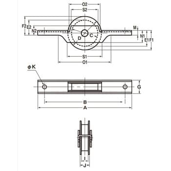 SPM-0002 SW間仕切用戸車 BRG入MCナイロン車 1箱(4個) ヨコヅナ 【通販