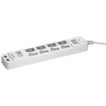 火災防止+USB給電機能付マルチタップ プリンストン