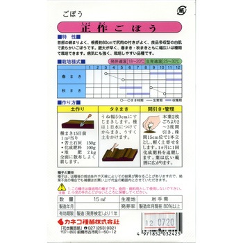【タネ】ごぼう 正作 カネコ種苗