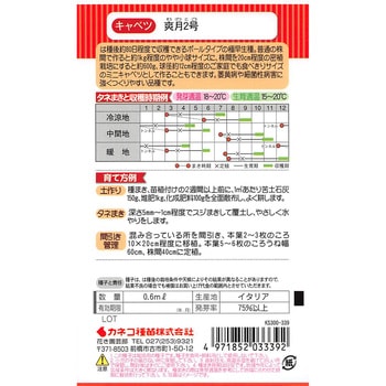 【タネ】極早生ミニキャベツ 爽月(2号) カネコ種苗
