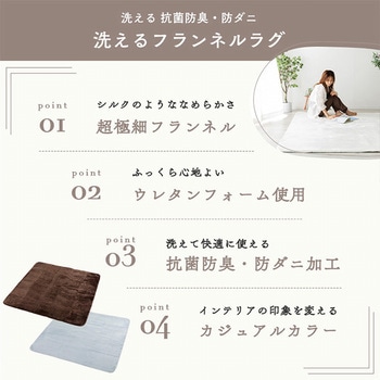 洗えるフランネルラグ 抗菌防臭・防ダニ ナイスデイ