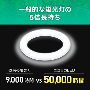 丸形LED40形/昼白色(5000K)/2300lm/Ra83 消費電力：16W グロー専用 エコリカ