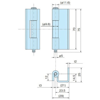SUS製落し込み蝶番 ホシモト