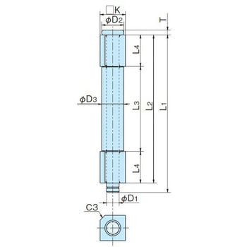 鉄製角型3管蝶番 ホシモト