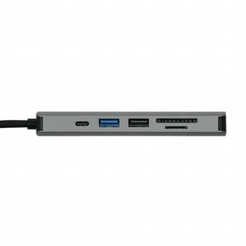 USB3.1 Gen1 ドッキングステーション 6in1 シルバー グリーンハウス