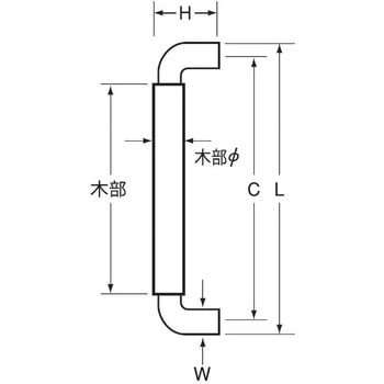 ウッドO型ドアハンドル 両面 K9(駒谷)