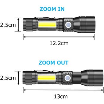 TR-FLB001 LEDハンドライト USB充電式 UVライト・COBワークライト・底部マグネット付き リチウムイオンバッテリー付属  (PSE認証品) 1個 トライメイト 【通販モノタロウ】
