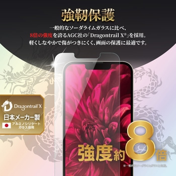 iPhone 13 mini ガラスフィルム「GLASS PREMIUM FILM」 ドラゴントレイルX  スタンダードサイズ スーパークリア LEPLUS