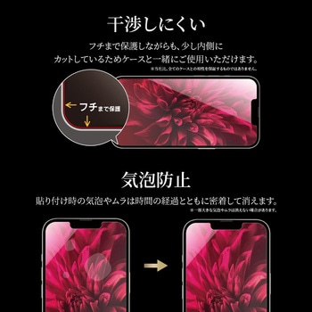 iPhone 13 mini ガラスフィルム「GLASS PREMIUM FILM」 ケースに干渉しにくい LEPLUS