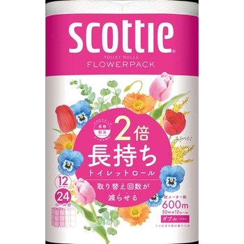 スコッティ フラワーパック2倍巻き 日本製紙クレシア