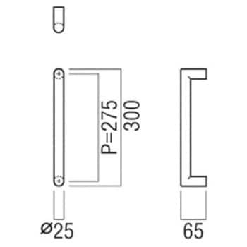 G1169-01-061-L300 ドアハンドル 丸型 ストレートタイプ G1169 1組