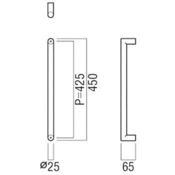 G1169-01-001-L450 ドアハンドル 丸型 ストレートタイプ G1169 1組