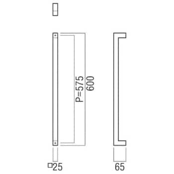 G1171-01-061-L600 ドアハンドル 角型 ストレートタイプ G1171 1組