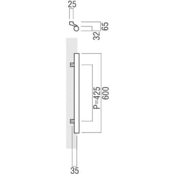 T52-01-001-L600 ドアハンドル 丸型 振り出しタイプ T52 1組 UNION