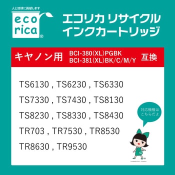リサイクルインク canon対応 BCI-380/381XL エコリカ
