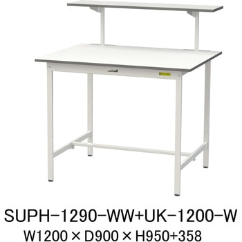 SUPH-1290-WW+UK-1200-W �y�ʍ�Ƒ�/�ω׏d150kg_�Œ莮_�ˑ�t_���[�N�e�[�u��150�V���[�Y_�ሳ�����~���V�� �R���H�� �����~���V���V�� �׏d150kg �V���L�[�z���C�g �Ԍ�1200mm���s900mm 75710821