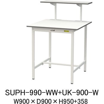 SUPH-990-WW+UK-900-W �y�ʍ�Ƒ�/�ω׏d150kg_�Œ莮_�ˑ�t_���[�N�e�[�u��150�V���[�Y_�ሳ�����~���V�� �R���H�� �����~���V���V�� �׏d150kg �V���L�[�z���C�g �Ԍ�900mm���s900mm 75710830
