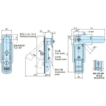 AB-153-1-3W 金具付きつまみタイプハンドル 1個 ホシモト 【通販サイト