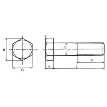 6-BT M10x85 (25pcs) チタン六角ボルト半ねじ 1箱(25個) 由良産商