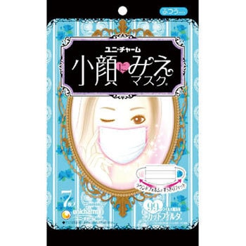 小顔にみえマスク ユニ・チャーム プリーツ型 汎用マスク 【通販 