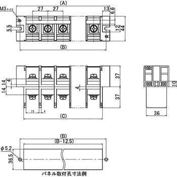 サトーパーツ 貫通型ネジ式端子台 端子間ピッチ27mm 9P ML-5000-M6-9P 1個-