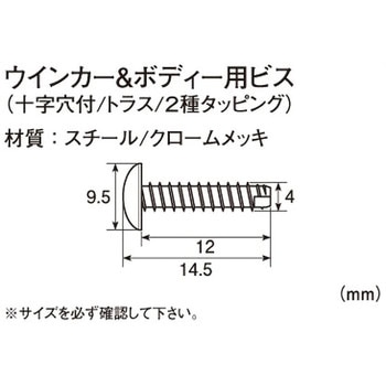 ウインカー&ボディ用ビス(十字穴付/トラス/2種タッピング) K-CON(キタコ)