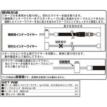 インナーワイヤーSET(スロットル用) K-CON(キタコ)