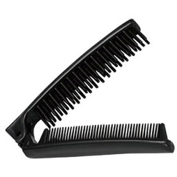 リバーシブルヘアブラシ ブラック(OP袋入) 三和